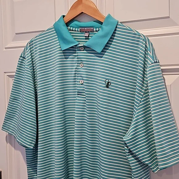Peter Millar Summer Comfort mens striped polo, size XL - Picture 2 of 8